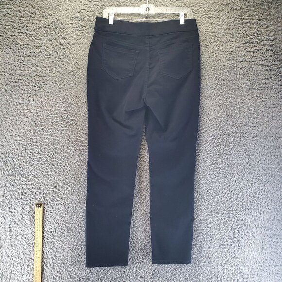 Liz Claiborne Pants Womens 8 Petite Black Amber Stretch Cotton Blend Minimalist - Picture 8 of 9